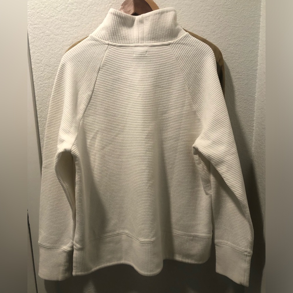 Sale! L.L. Bean Cream Ribbed Funnel Neck Sweater in Sea Salt - Picture 2 of 9